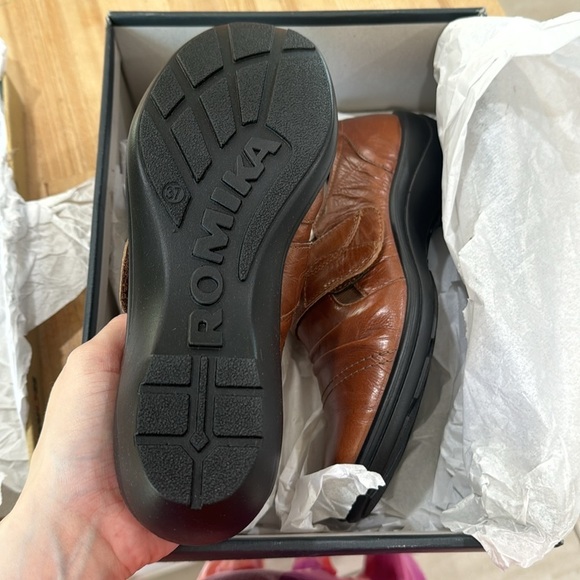 ROMIKA CASSIE 43 Slip-On Leather Shoes BRANDY BROWN EU 37 - Picture 2 of 5